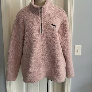 Pink Women’s Large Sherpa Pink 1/4  Zip Pullover